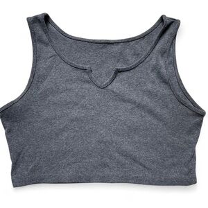 ROMWE Charcoal Gray Crop Top